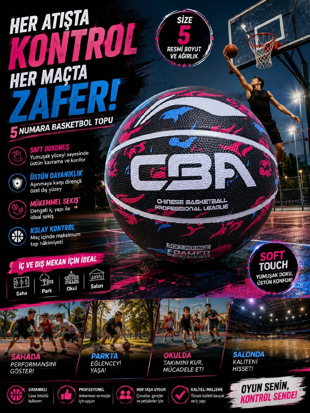 BASKETBALL TOPU 5 NO KALITELI urun gorseli - 1