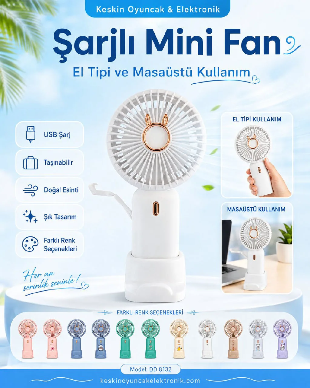 DD8132 Mini Fan | CALKAN ITAHLAT | Keskin Elektronik urun gorseli - 1