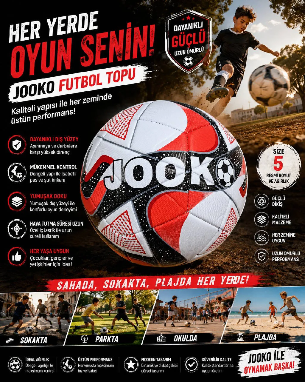 KALITELI FUTBOL TOPU JOOKO DIKISLI urun gorseli - 1