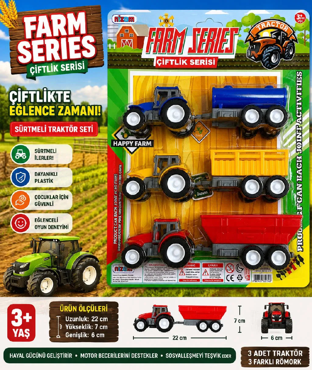 KARTELA 3LU TRAKTOR NZM 174 urun gorseli - 1