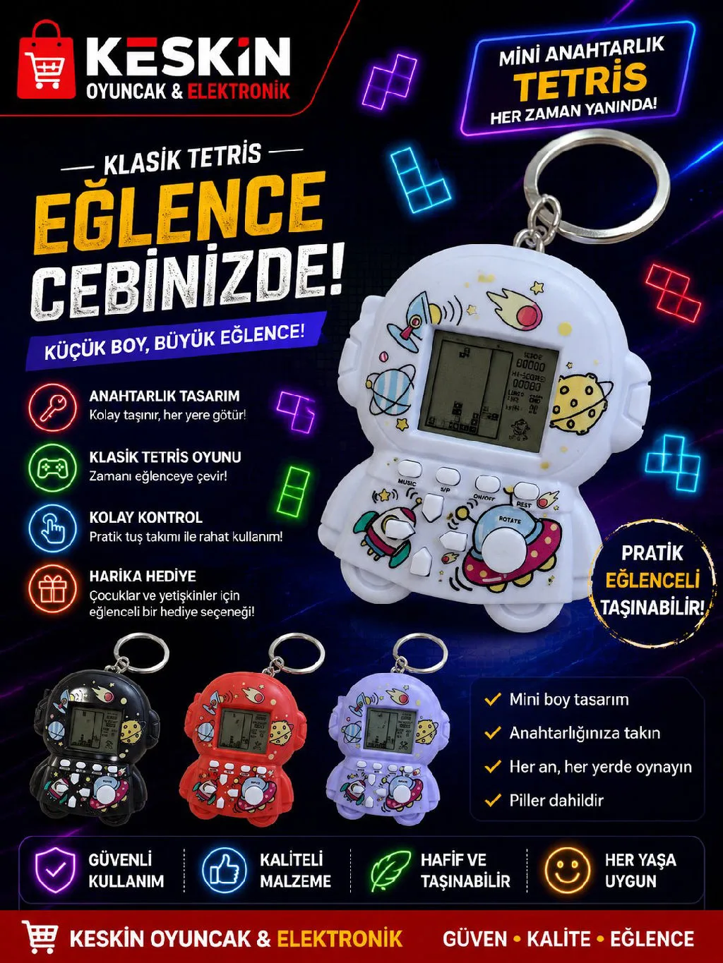 MINI ANAHTARLIK TETRIS urun gorseli - 1