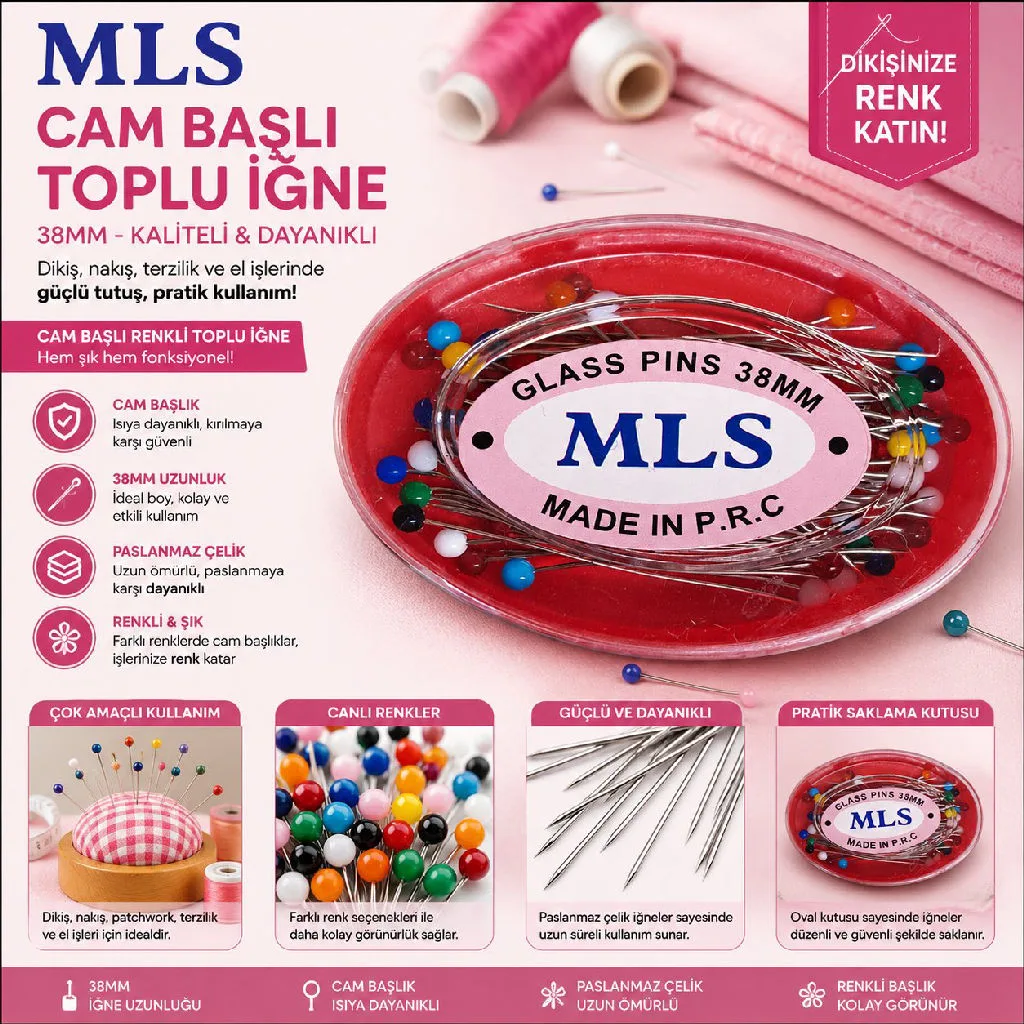 MLS MINELI CAM BASLI 50LI RENKLI NO 11 - 1