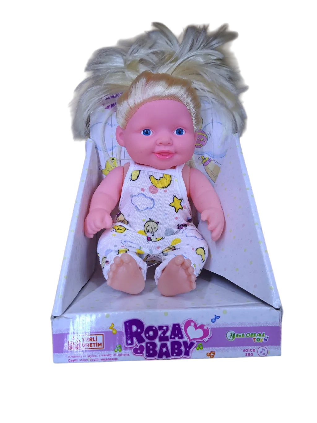 SESLI SACLI ROZA BEBEK STANDLI 0453 - 1