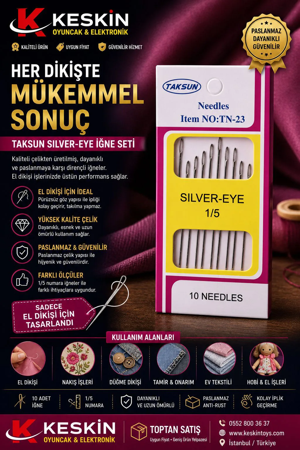 TAKSUN 10 LU IGNE SET TN-23 urun gorseli - 1