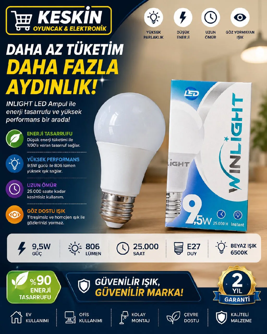 WINLIGHT 9,5W AMPUL urun gorseli - 1
